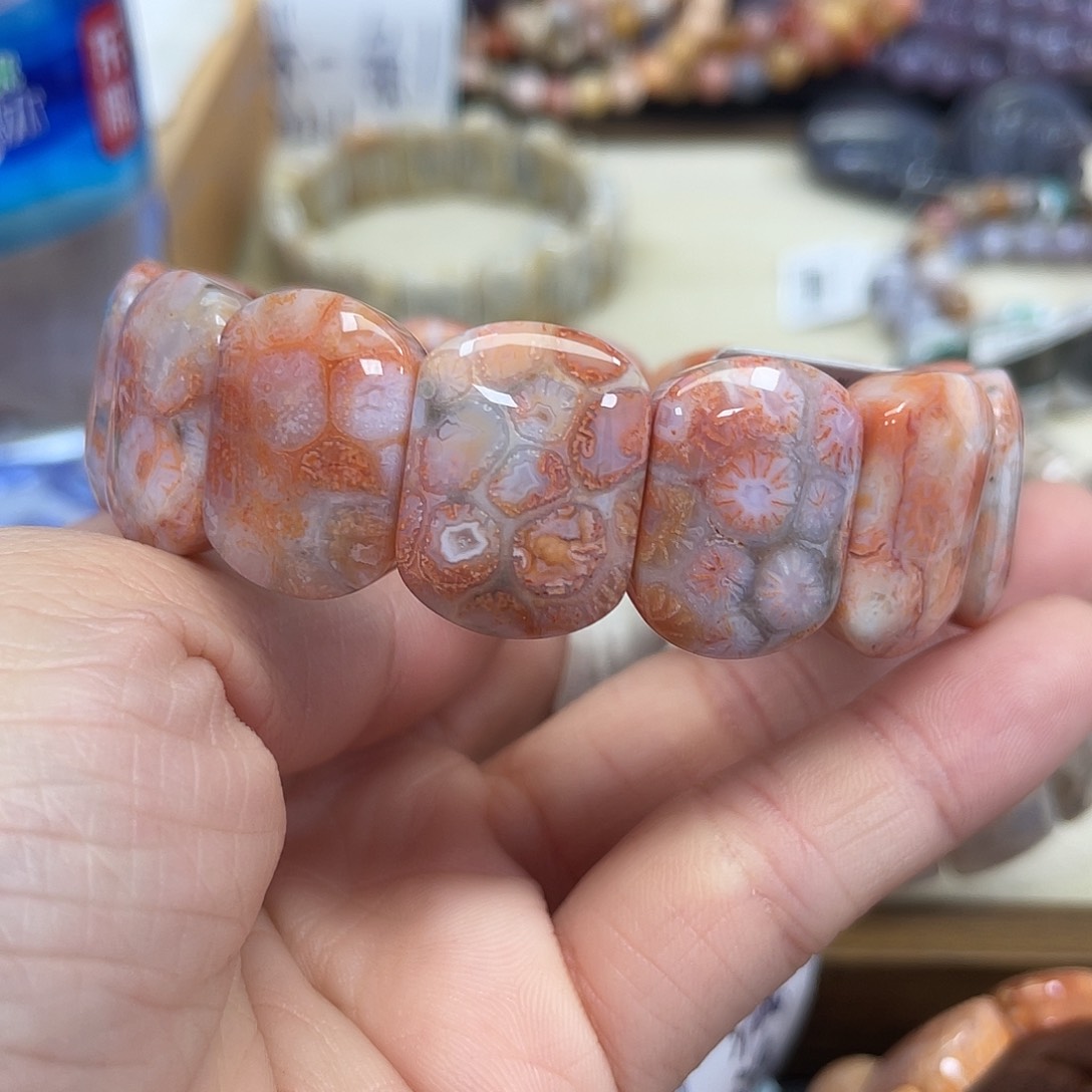 未镶嵌手串硅化珊瑚（珊瑚玉）鱼***画558