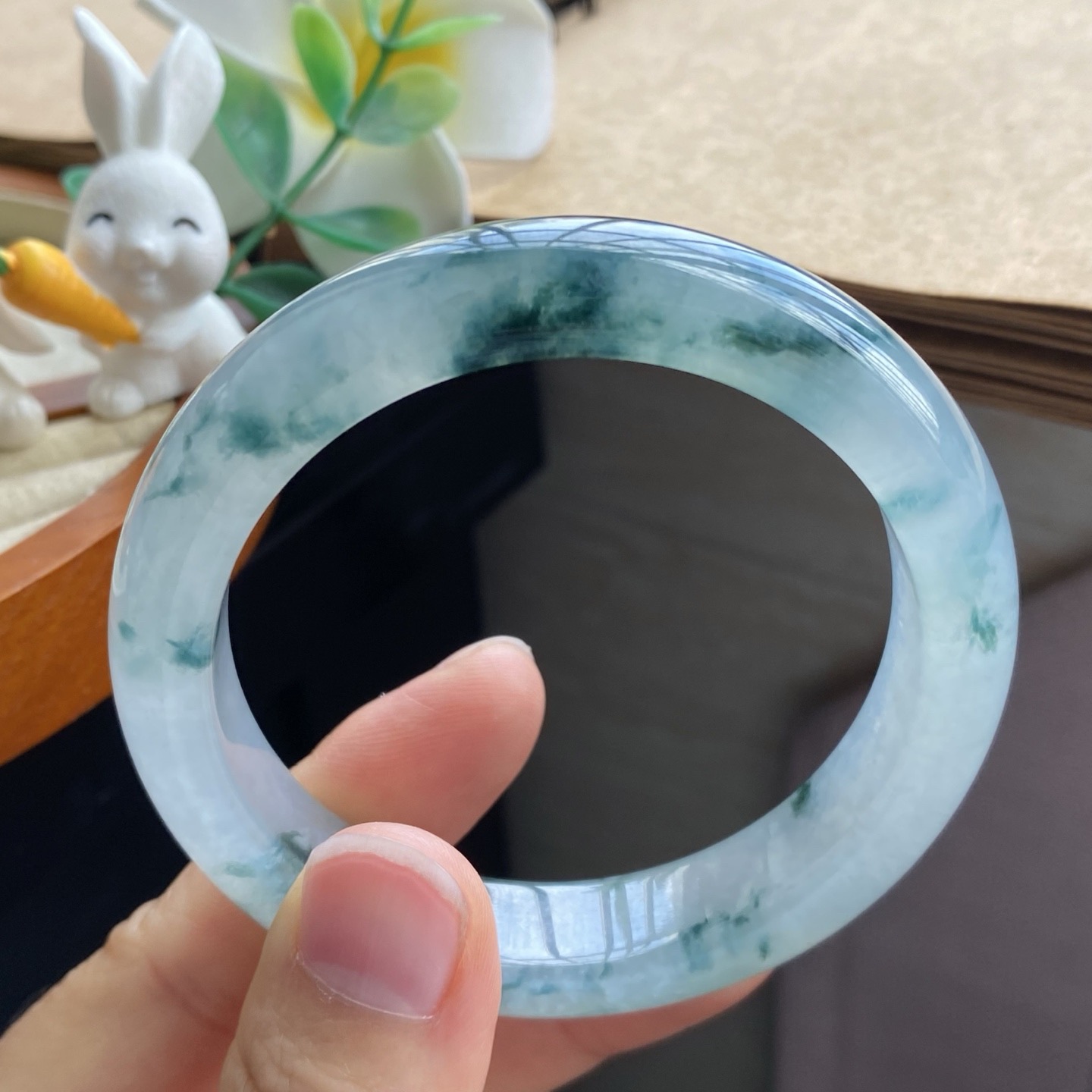 03.29批冰飘花果冻镯2424号55.4-12.7-8.7天然翡翠