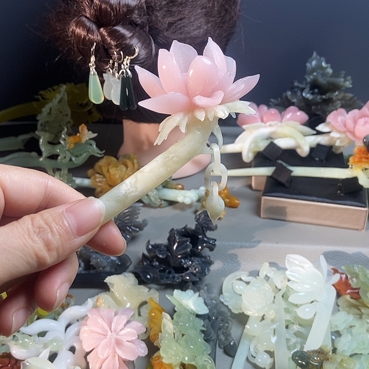 ꧔***】岫玉未镶嵌发簪发簪