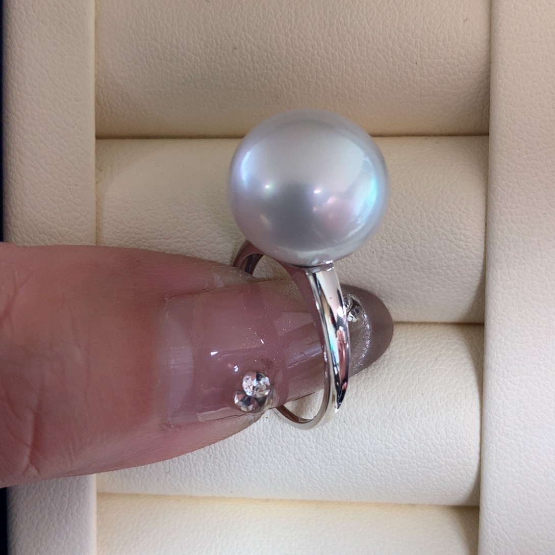 海水珍珠戒指18K金镶嵌