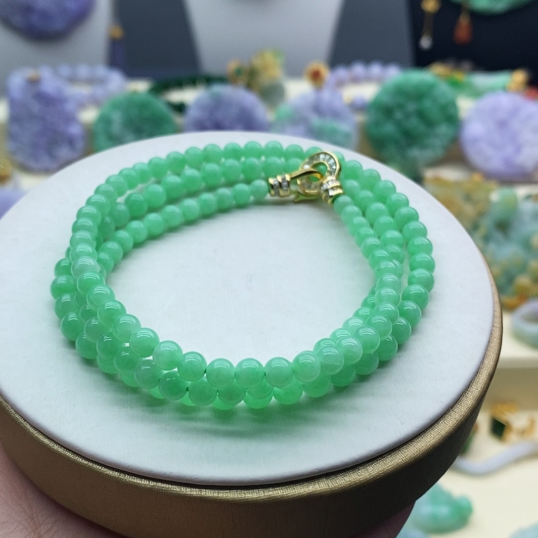 杭***行翡翠未镶嵌项链项链