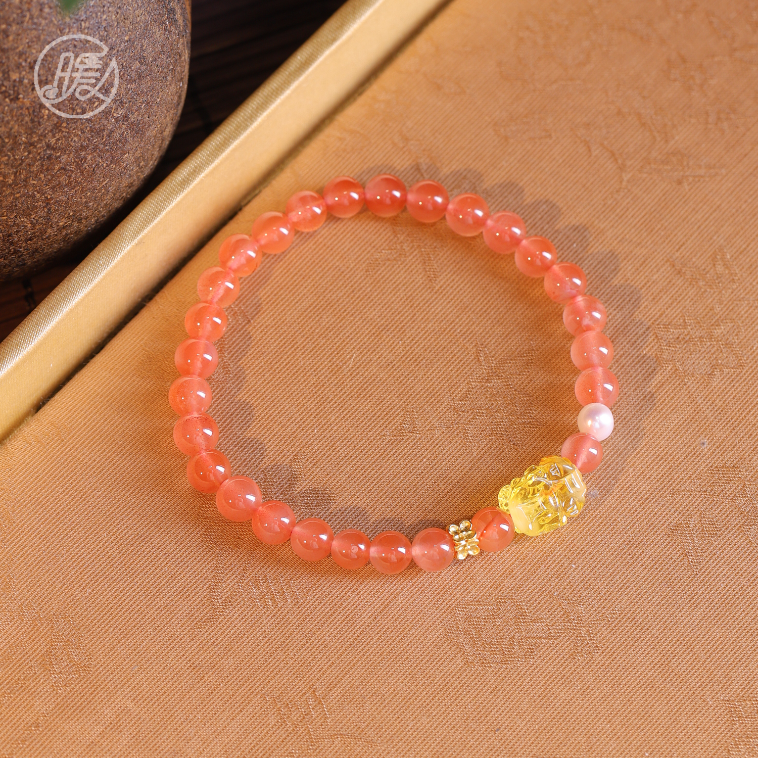 Nuanyan/暖言单圈南红玛瑙手串5mm搭配貔貅手链H2914多样性发一