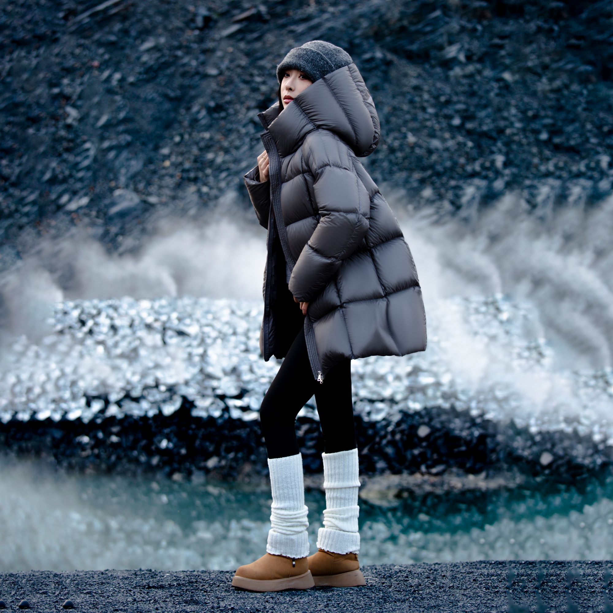 EON'S LIFE【墨云】95白鹅绒通体鹅绒服短款连帽中长款加厚