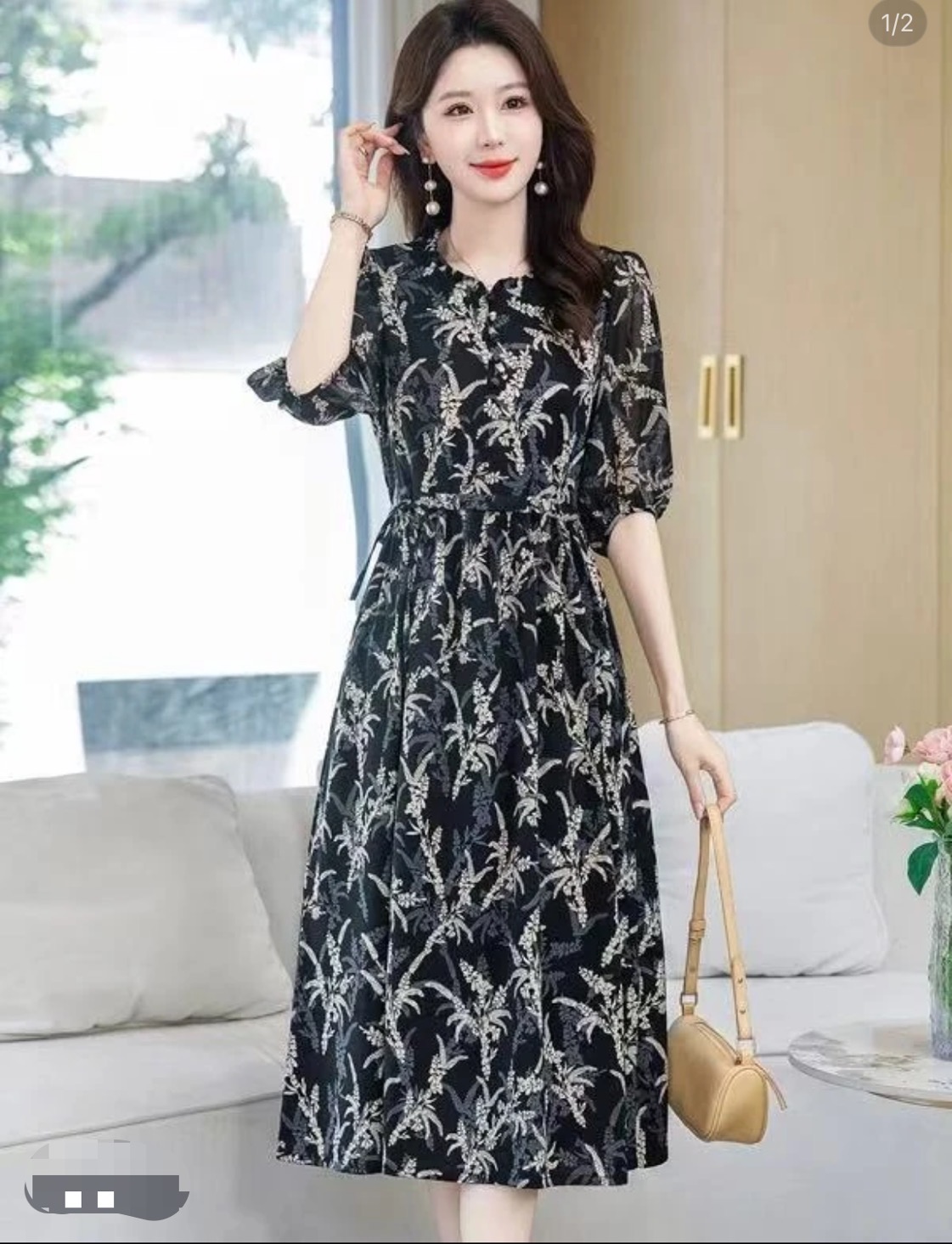 【时装高定款】粽叶碎花高定显瘦夏季气质连衣裙女装大码连衣裙