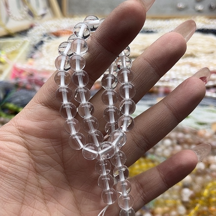 玛瑙/玉髓珠宝半成品未镶嵌8mm左右白水晶