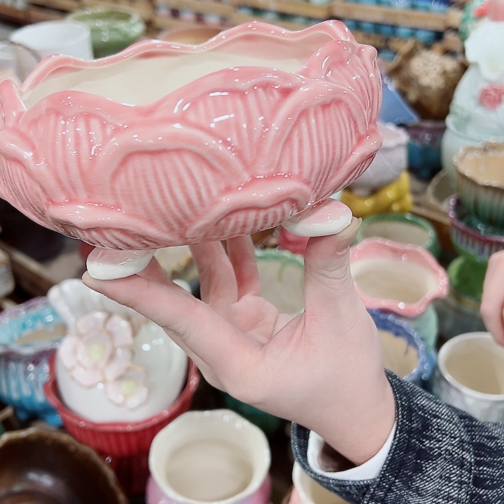 有孔，凑单福利满10元发货陶瓷多肉花盆！