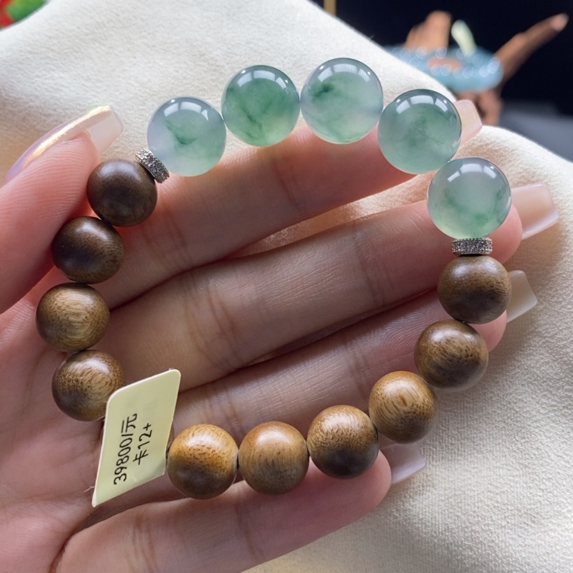 【闪购商品】沉香木手串蓝底飘花手串卡12+