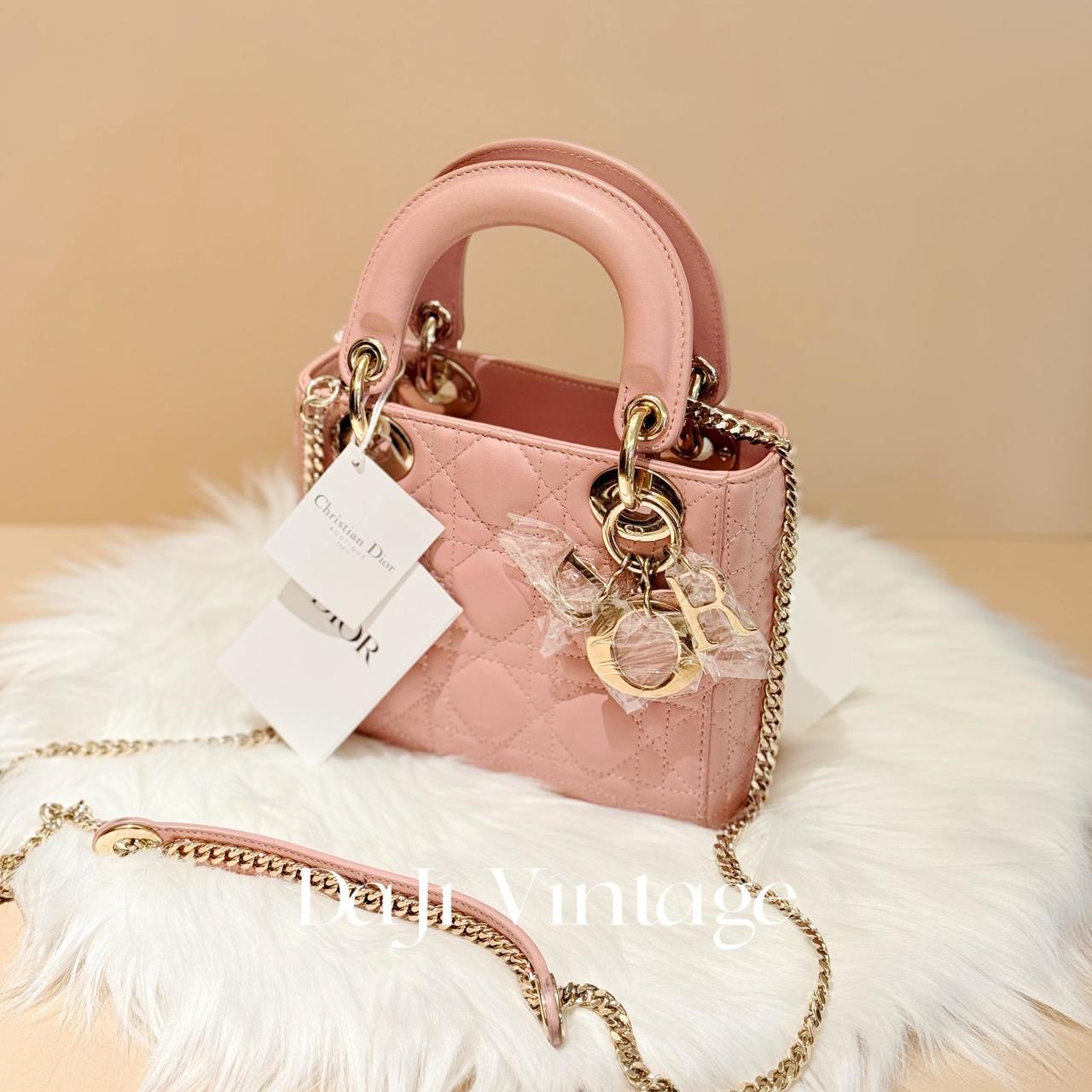 大吉中古/Dior迪奥绯红色三格戴妃斜挎包