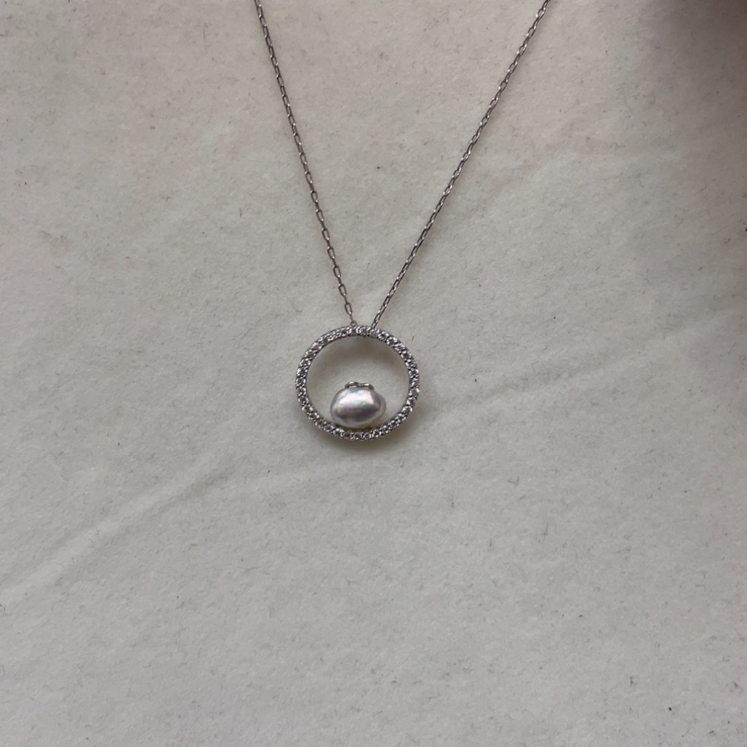 项链海水珍珠银S925镶嵌