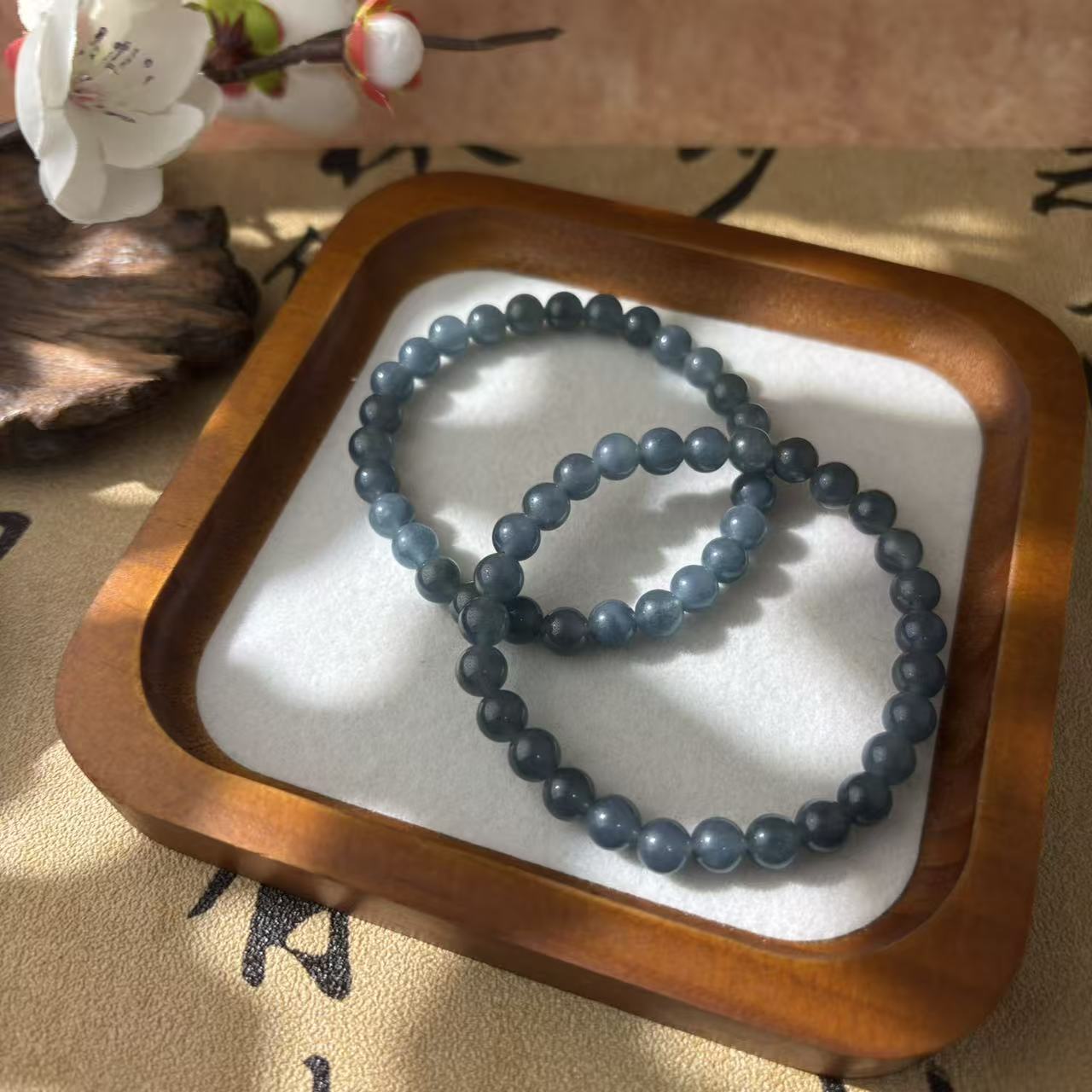 蓝水翡翠手串6mm*（多样性发一件）