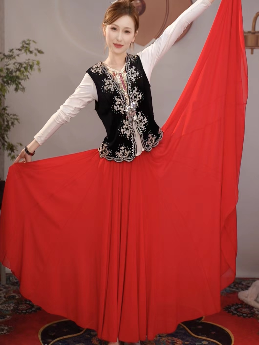 民族风新疆舞百搭高定720跳舞半裙/芙蓉沙