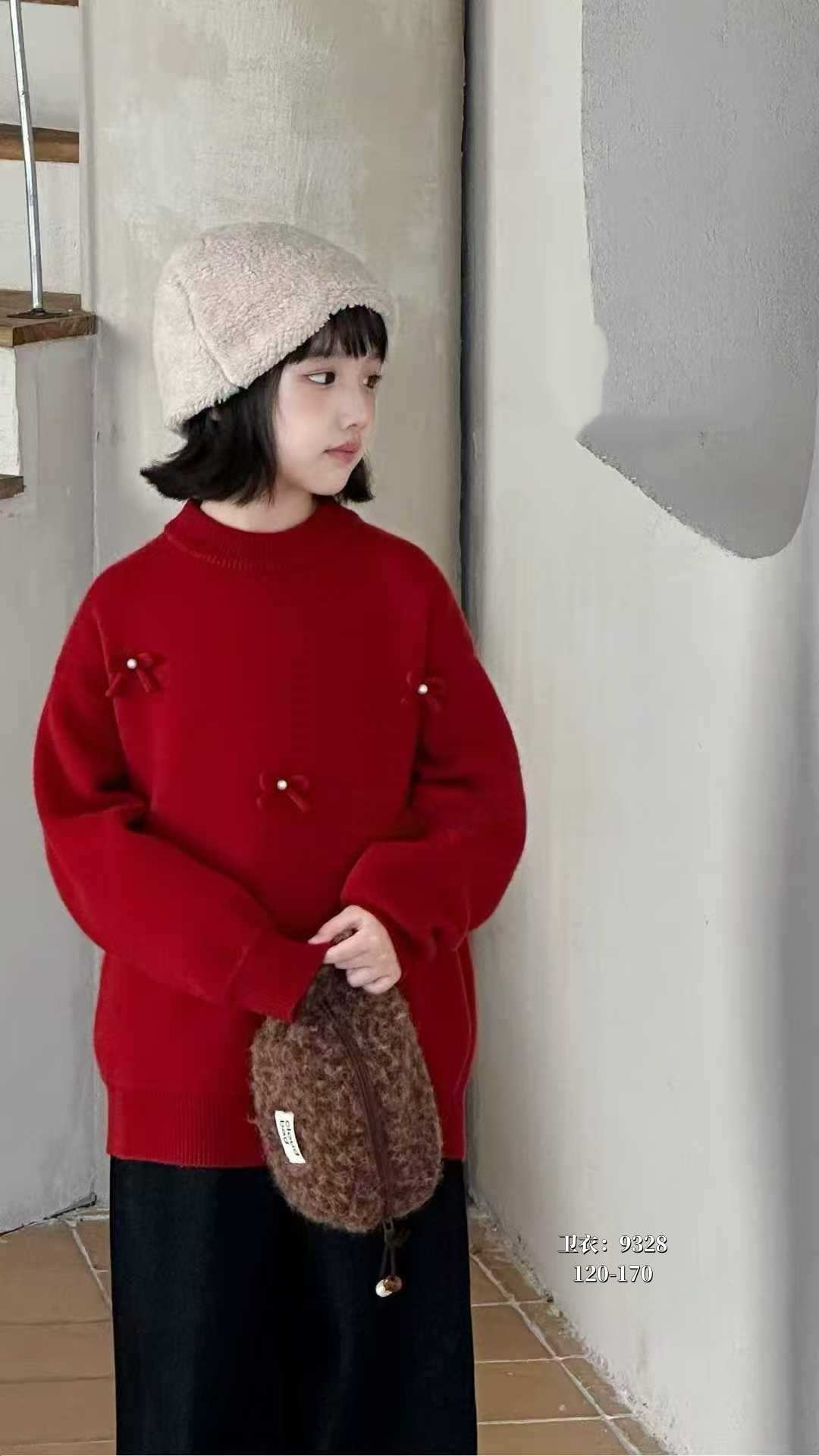 【暖树+】9328 珍珠蝴蝶结加绒年装卫衣  冬季新品实体买手店版