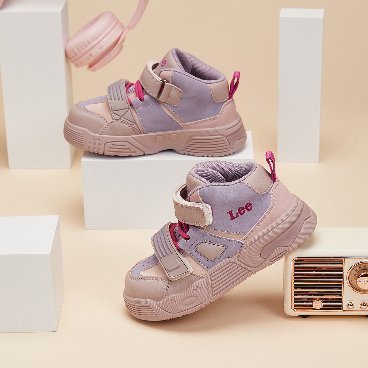 Leekids儿童鞋板鞋2024春秋新款男中大童透气百搭休闲运动鞋女童
