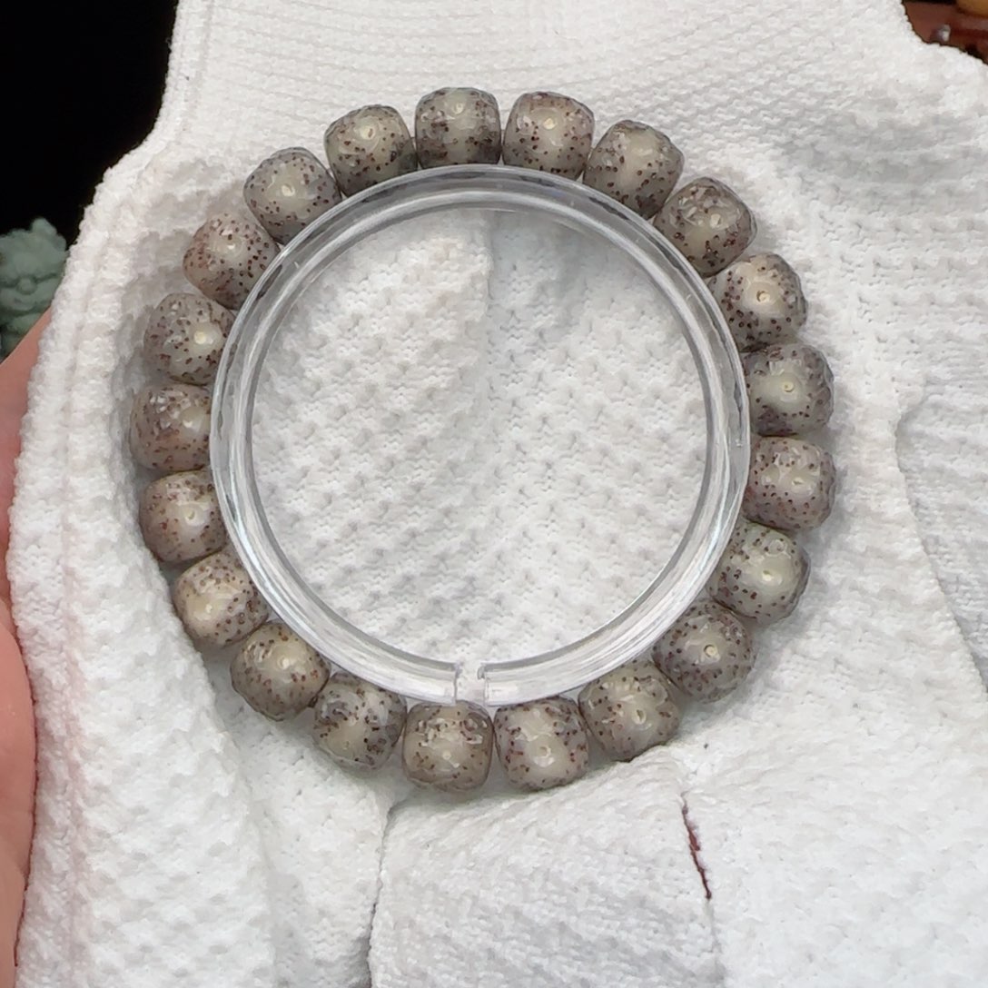 星月菩提手串灰冰龙鳞11*10