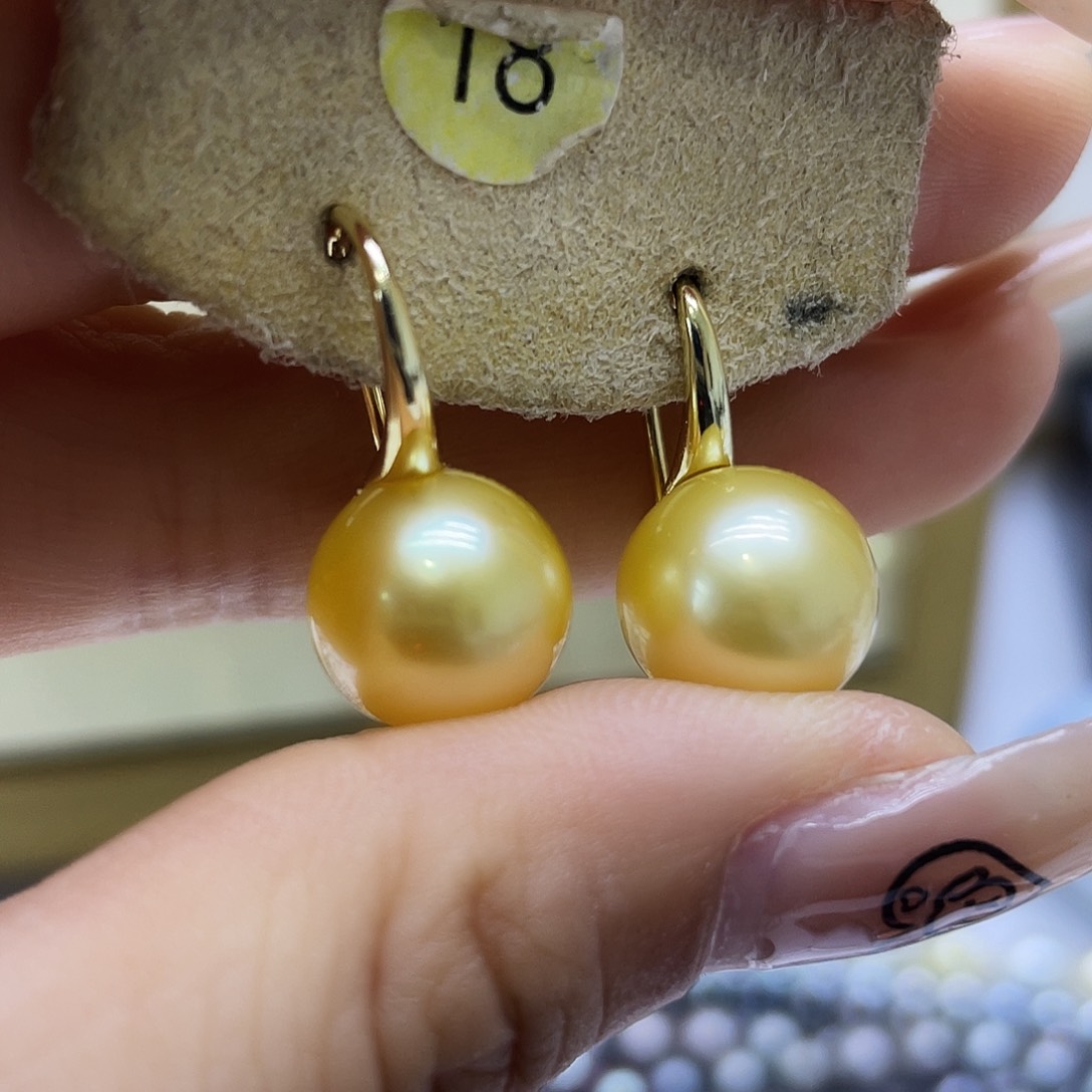 银S925镶嵌海水珍珠耳饰