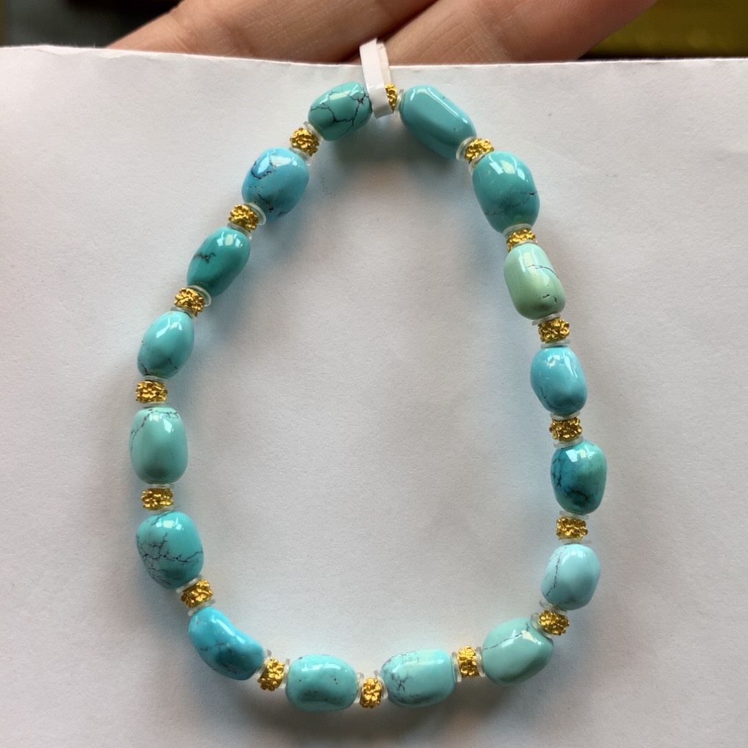 绿松石单圈银S925镶嵌