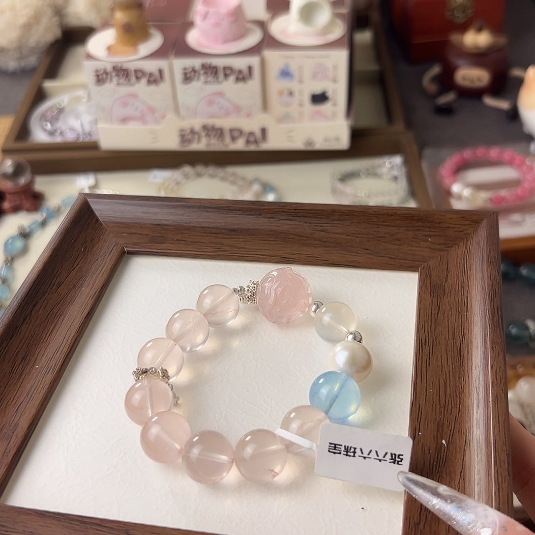 烟晶手链银S925镶嵌水晶手串未镶嵌