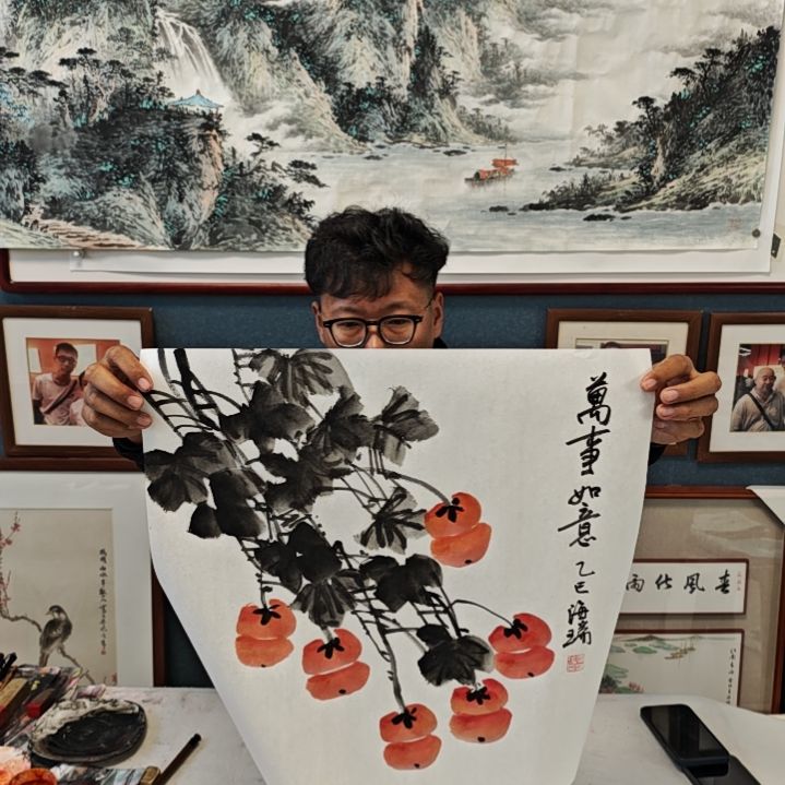 国画贾海瑞老师现场定制这种