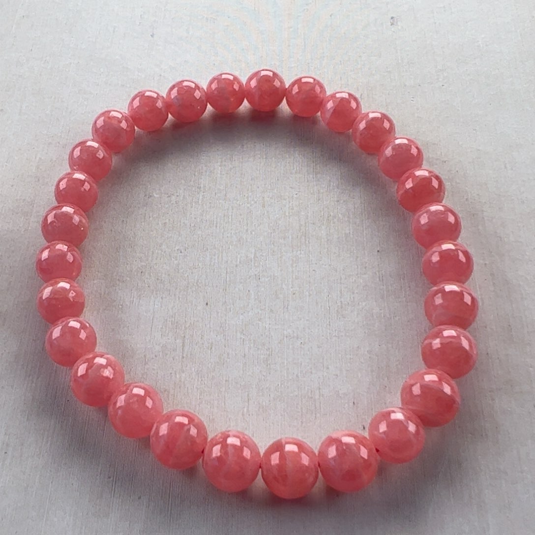 菱锰矿（红纹石）未镶嵌手串