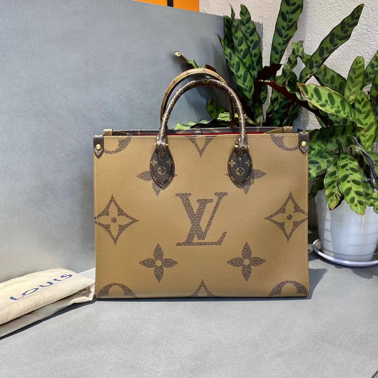 99新 LouisVuitton/路易威登 LV  中号拼色onthego 手提单肩包-1