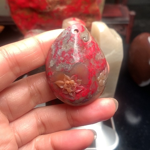 昌化石昌化鸡血石挂件