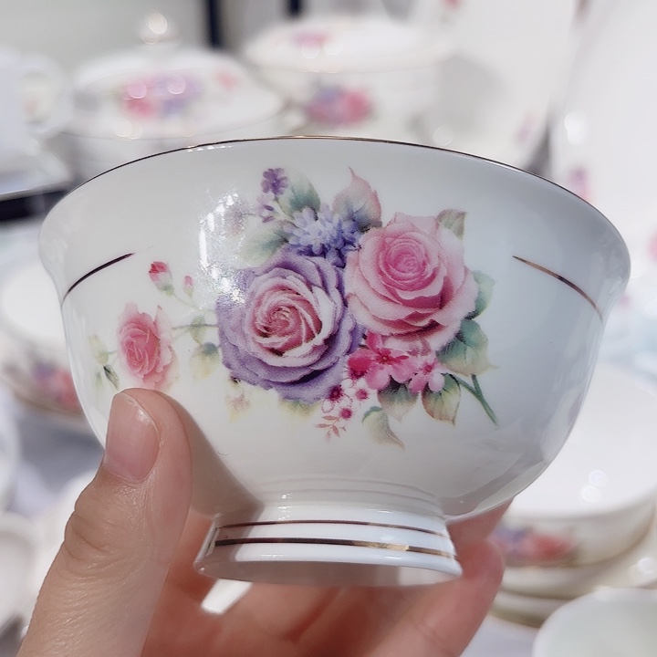 45%以上骨粉骨瓷4.5英寸饭碗10个装