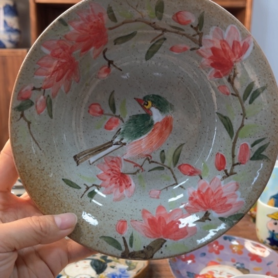 盘景德镇高温瓷手工瓷