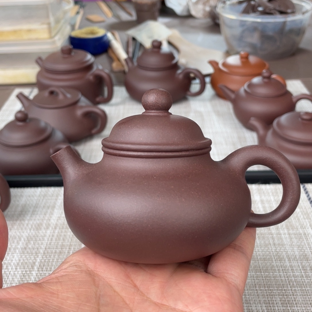 茶壶紫砂半手工老紫泥容天壶150cc