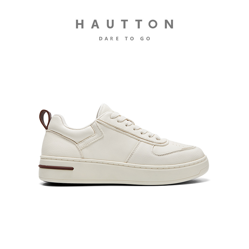 皓顿男士小白鞋2025秋冬新款真皮厚底增高运动休闲板鞋HTNX25245