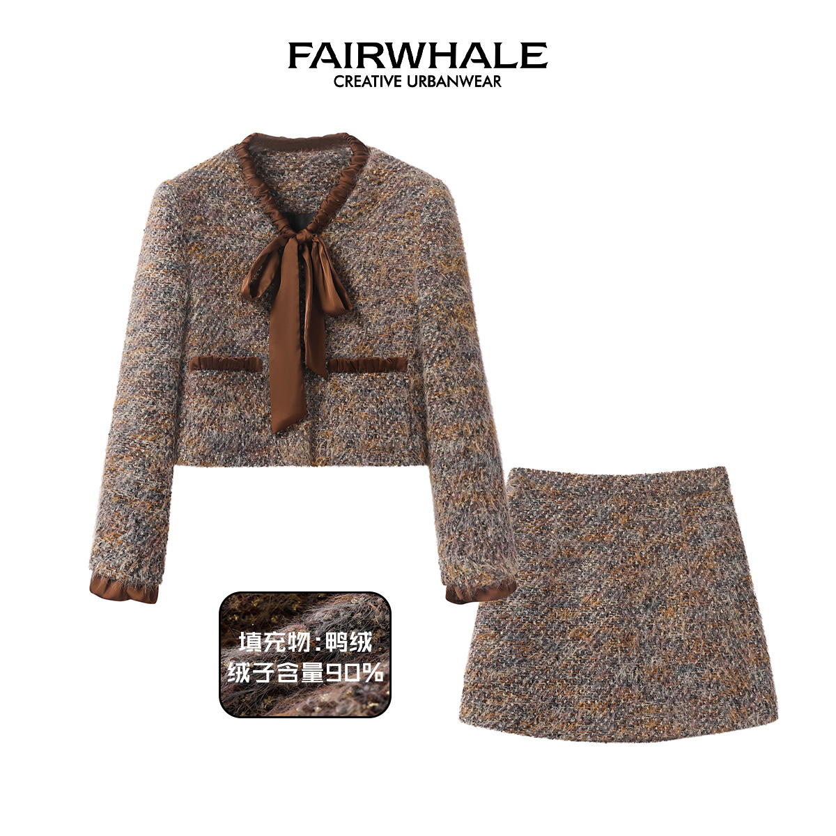 马克华菲女装秋季时尚法式重工精致气质小香风上衣套装F44014A057