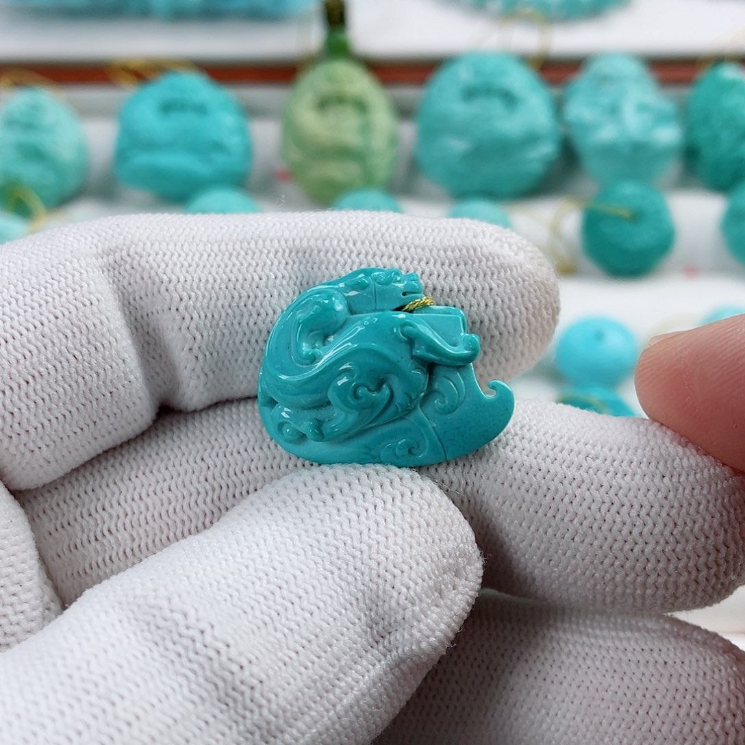 绿松石车挂未镶嵌