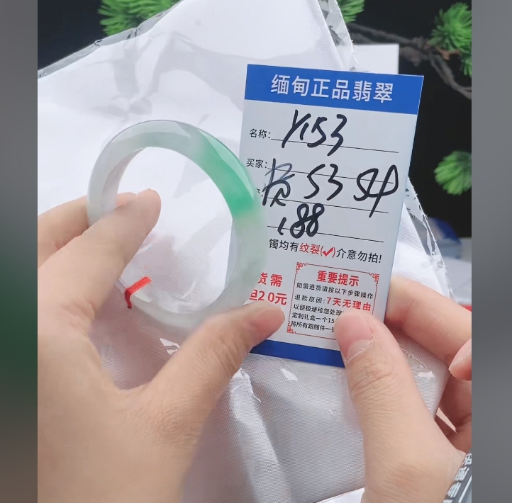 Y153缅甸翡翠处理手镯【一物一证】实物以直播间为准带证书发货