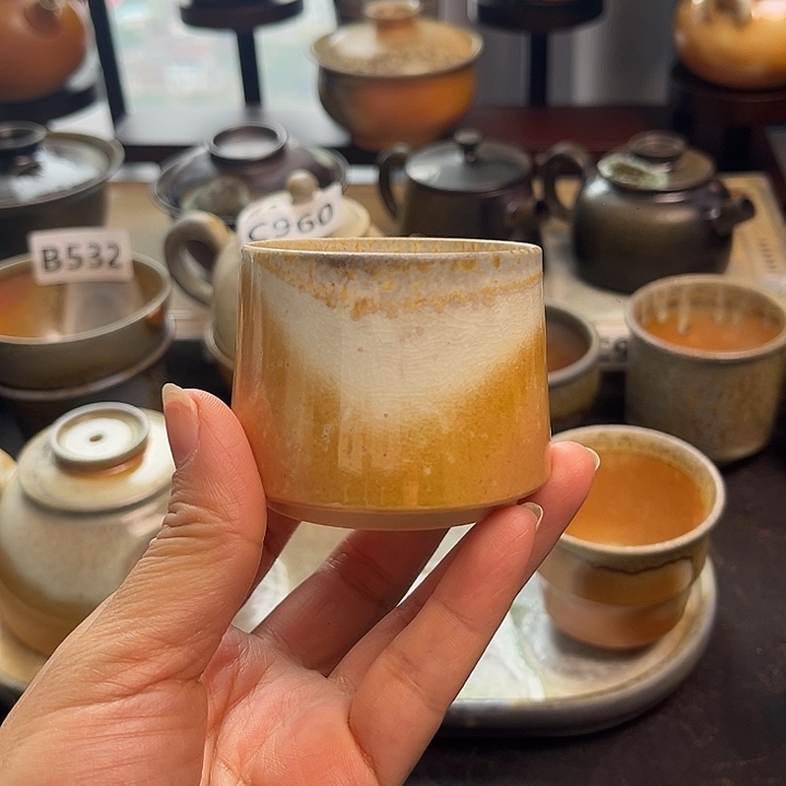 B***b茶盏柴烧茶具柴烧茶具