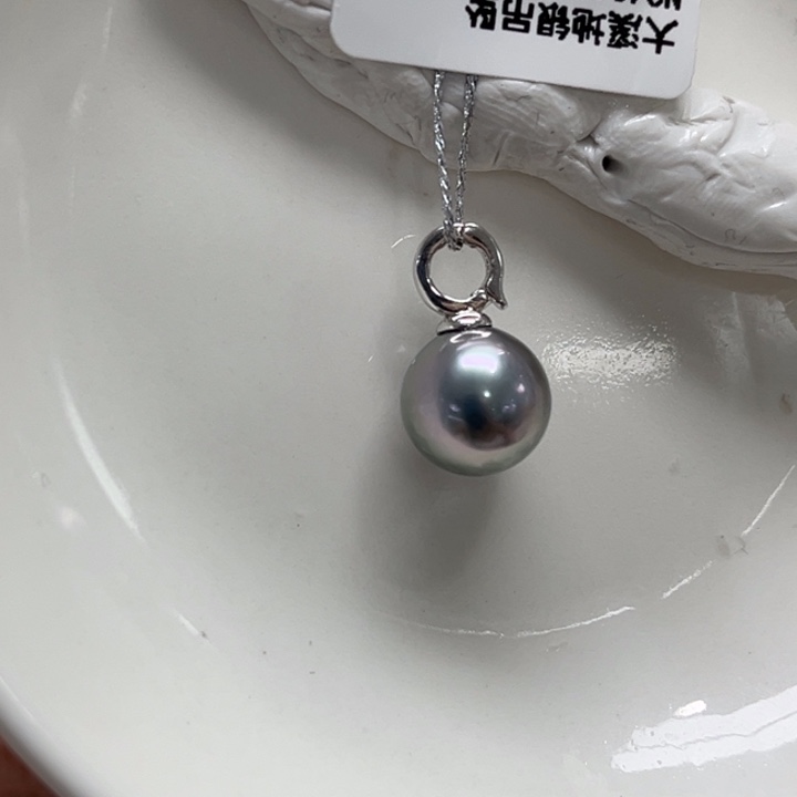 银S925镶嵌吊坠(不含链)海水珍珠9.9mm55号