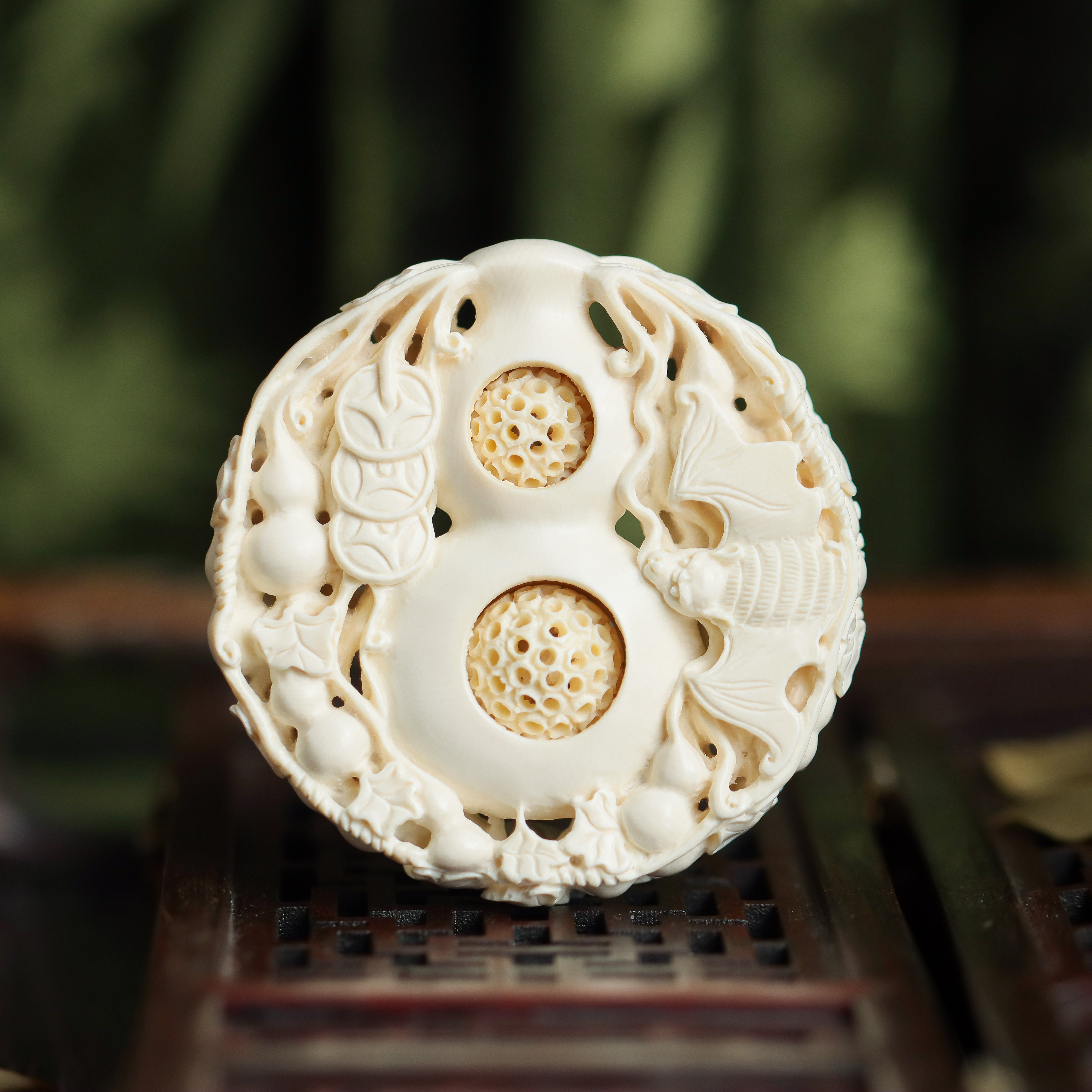 猛犸牙福禄万代精工雕刻牌男女同款手把件颈饰吊坠  赠编绳