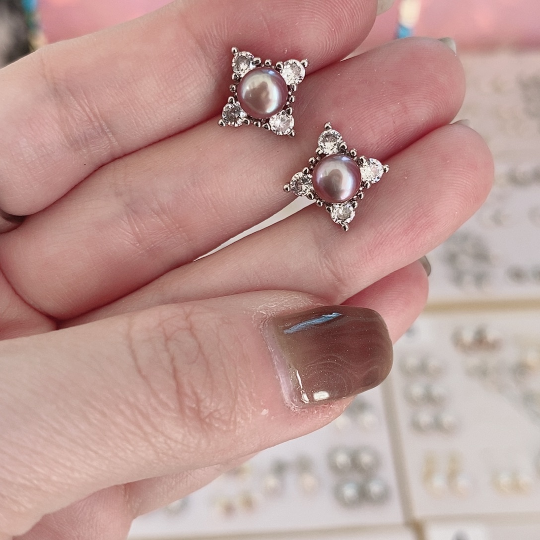 耳饰合金淡水珍珠