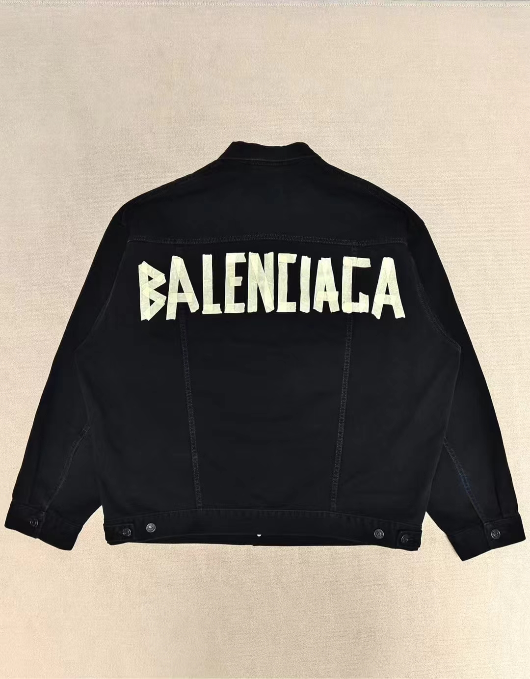 99新 Balenciaga/巴黎世家 2码 美纹纸logo牛仔夹克外套