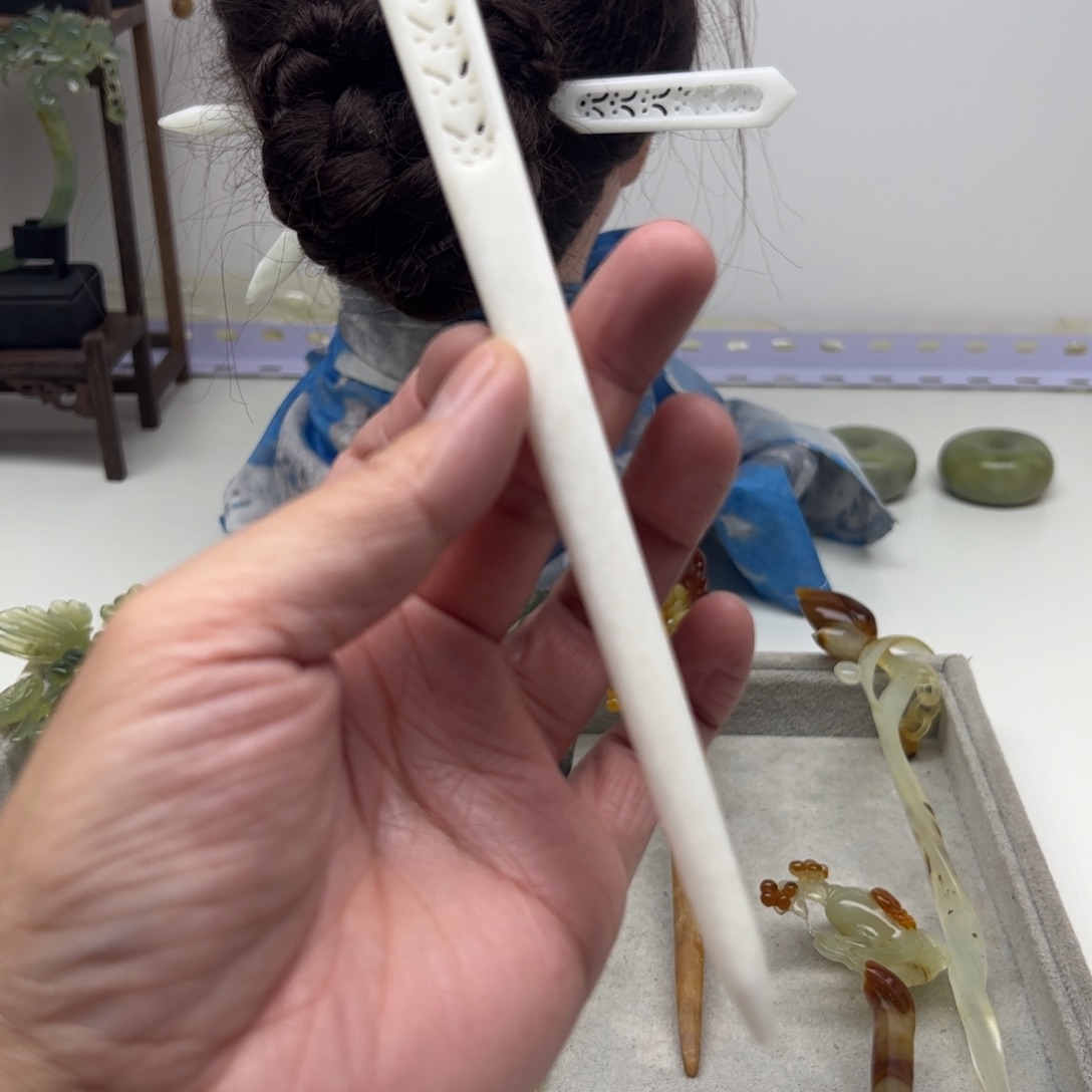 未镶嵌岫玉福利发簪木*?