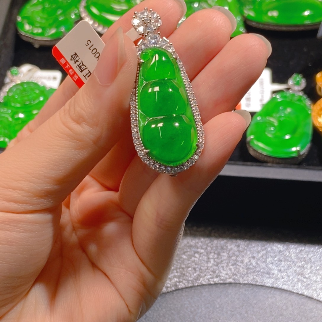 翡翠银S925镶嵌吊坠(不含链)