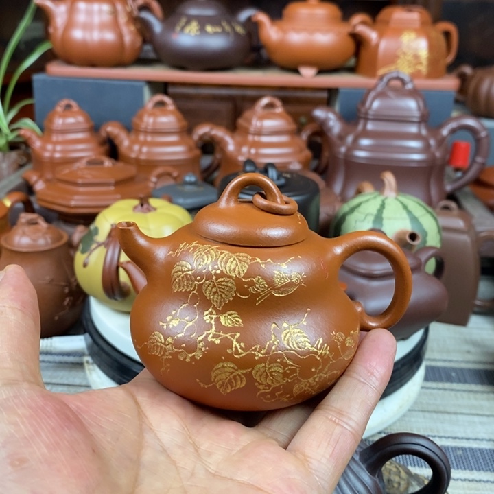 茶壶紫砂葫芦180CC原矿赵庄朱一泥特价