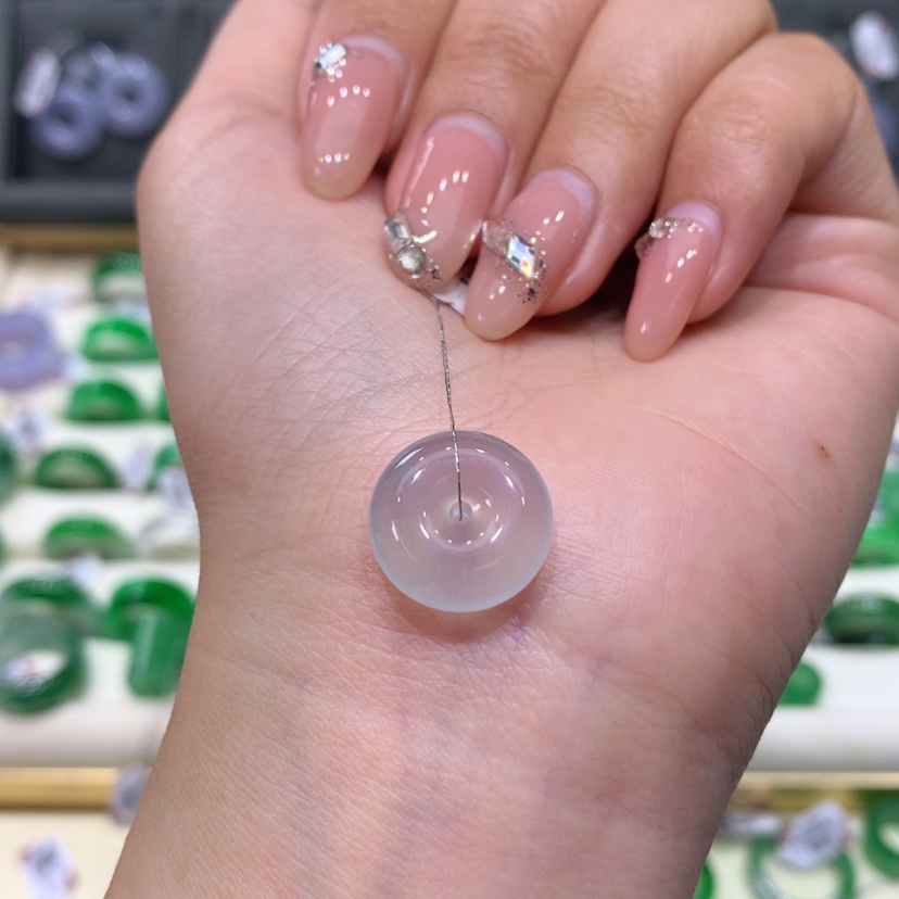 【闪购商品】翡翠戒指未镶嵌高冰种水白冰平安扣