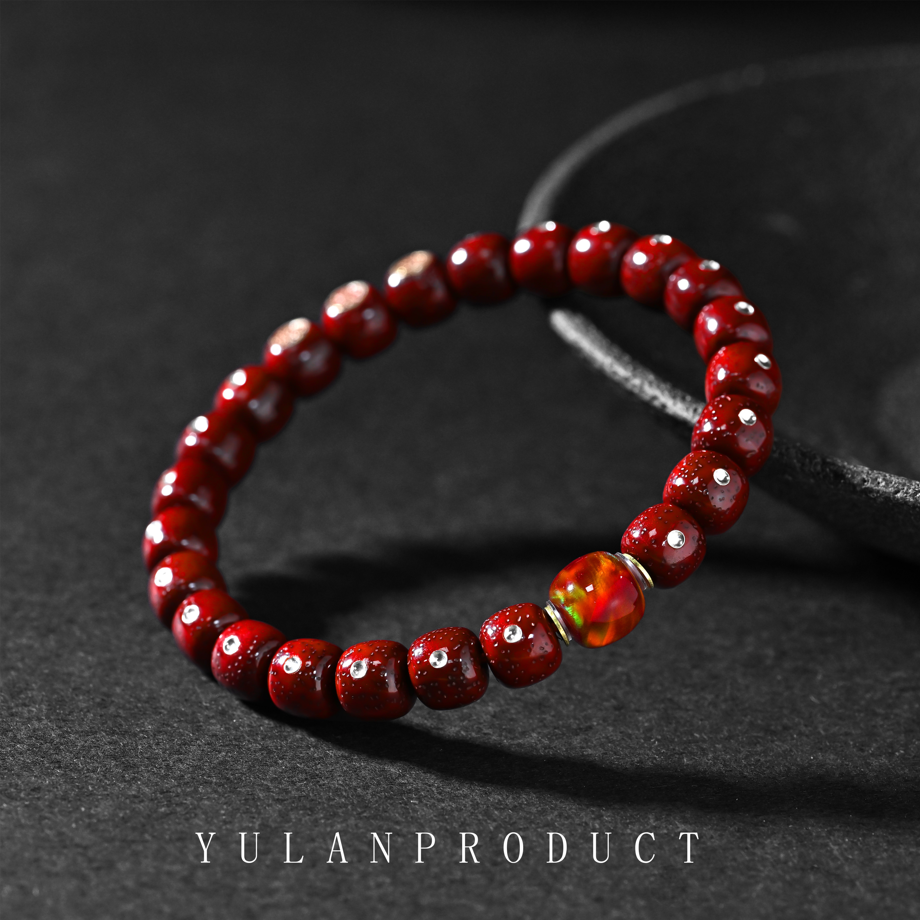 925银银制品 【文】「银钉天枢·三宝招财阵」朱砂供星月菩提设计款