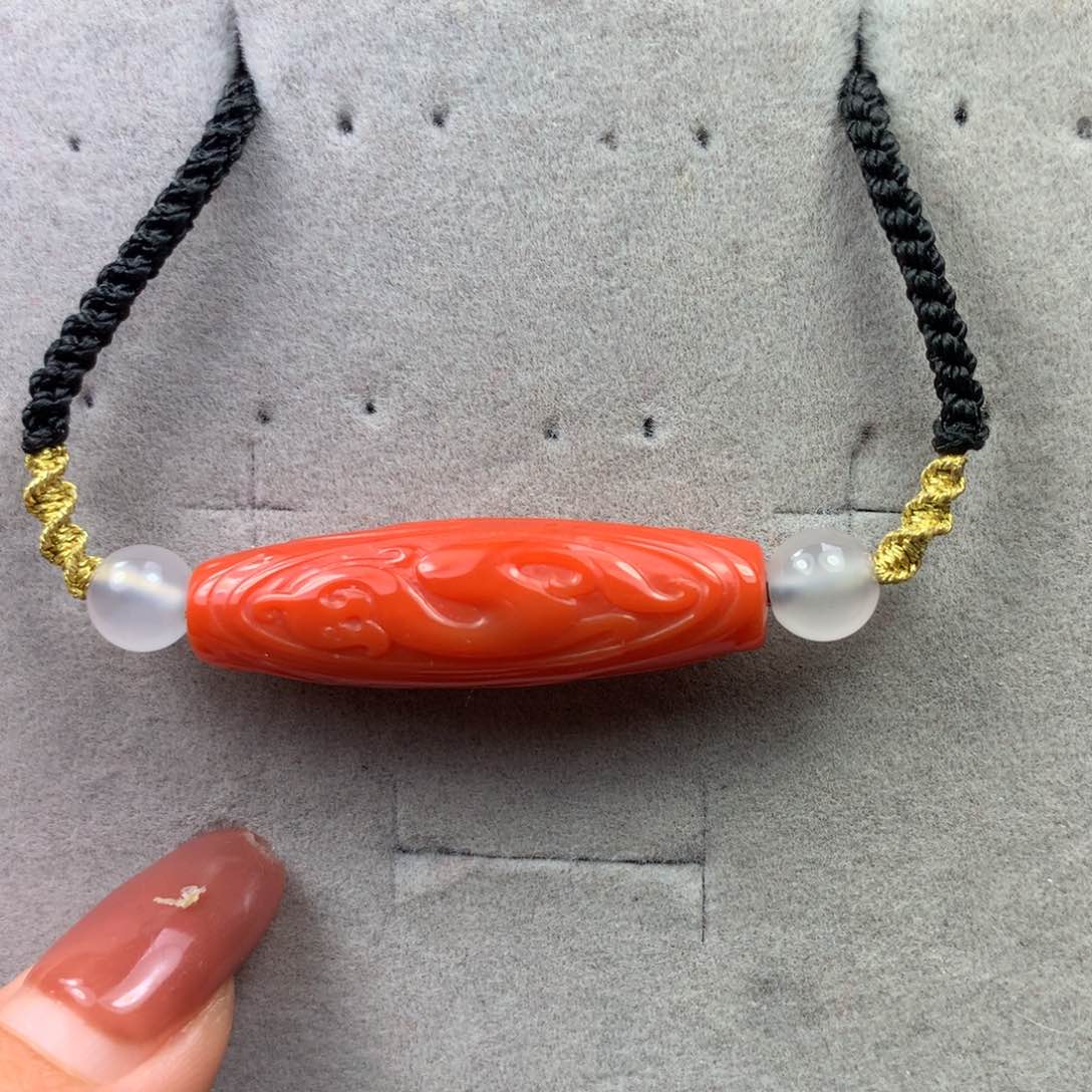 南红玛瑙桶珠未镶嵌