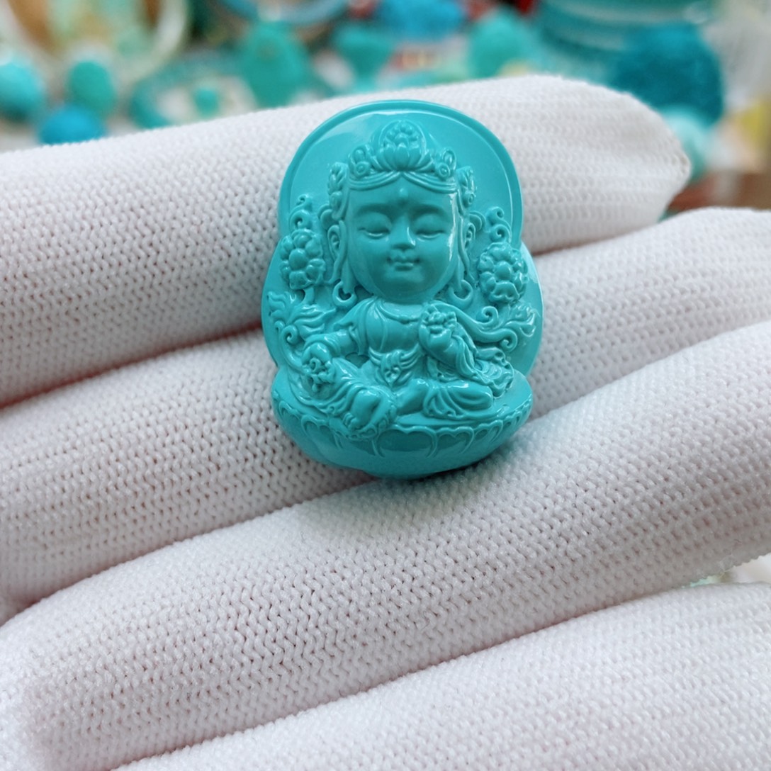 绿松石未镶嵌绿度姆