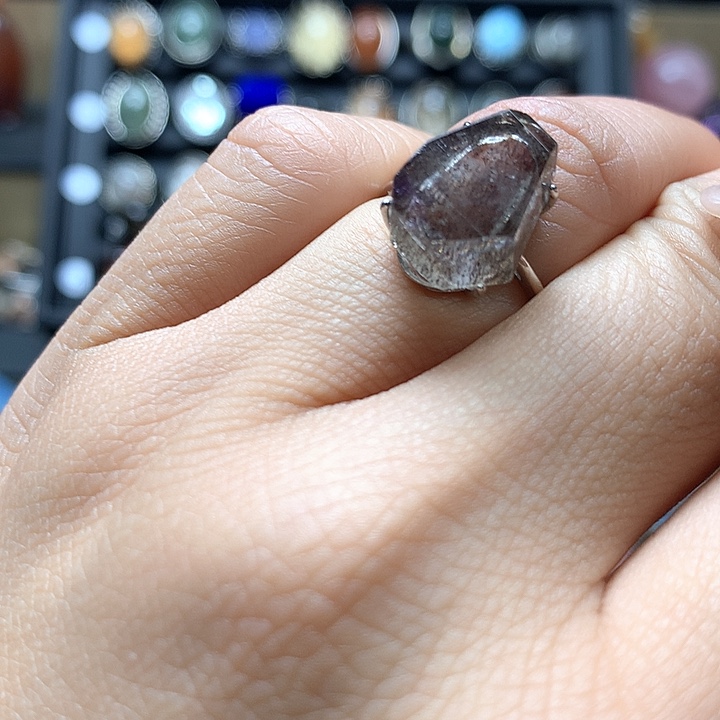 水晶水晶戒指银S925镶嵌