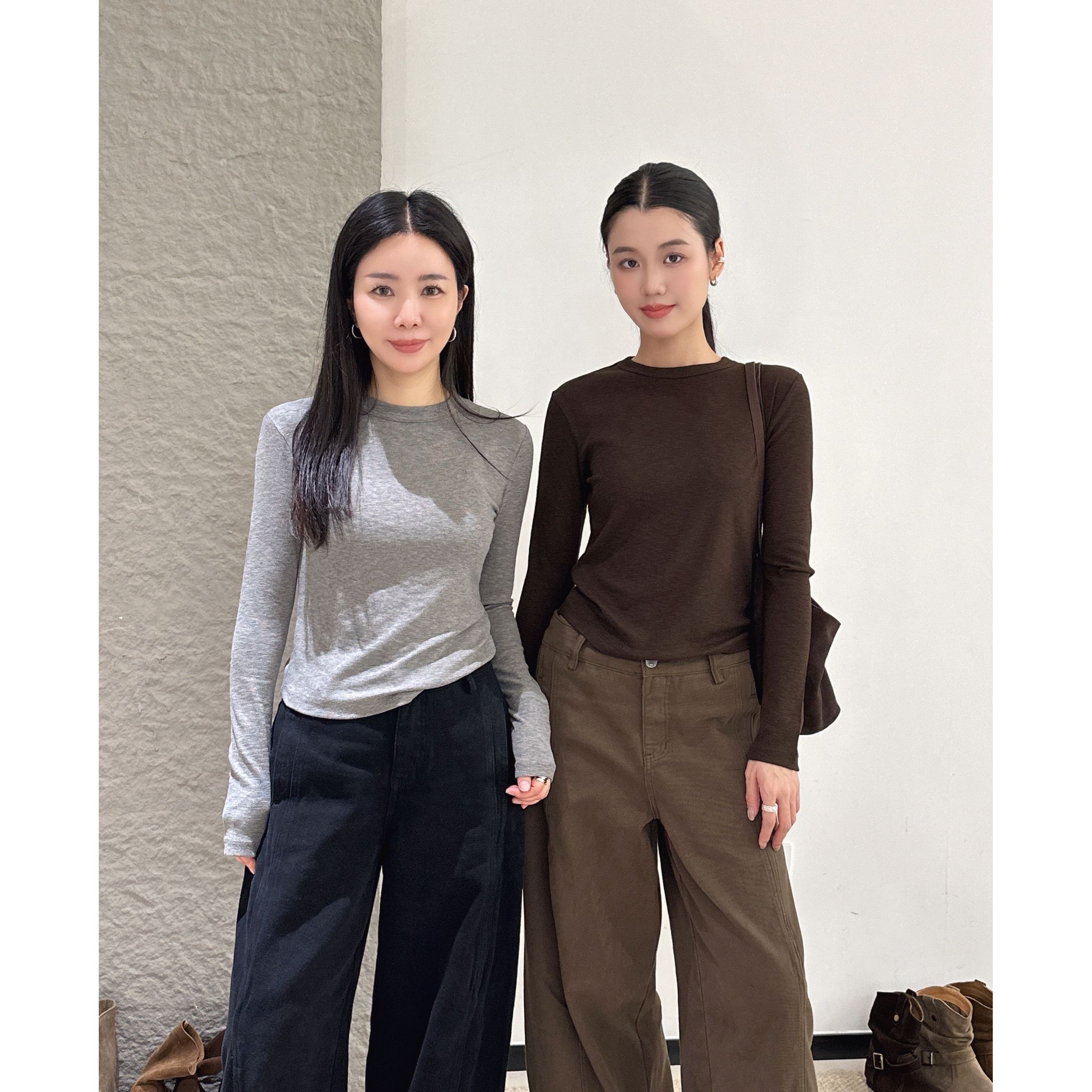 鑫燃KIKI 时尚百搭显瘦圆领长袖T恤 8129 KIKI