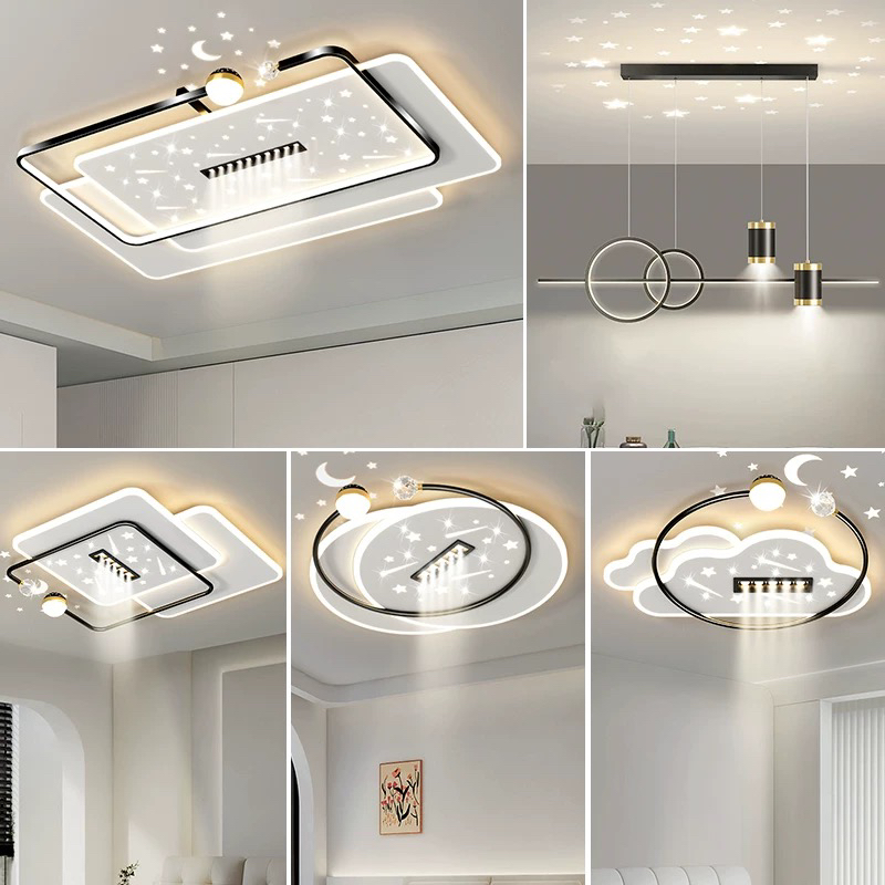 新款客厅餐厅吸顶灯大气客厅灯LED投影星空智能全屋家用轻奢灯具