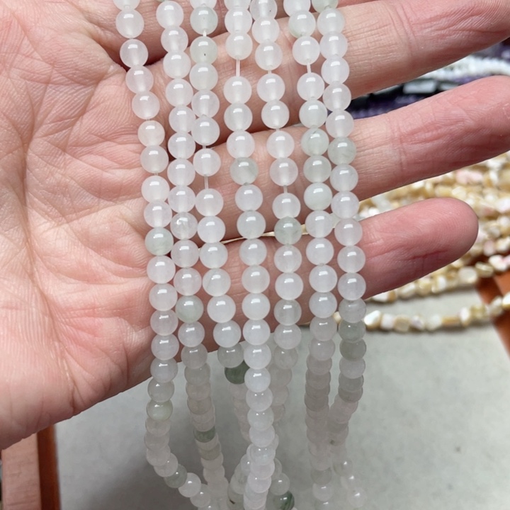 玛瑙/玉髓合金珠宝半成品2条4-5mm天山翠