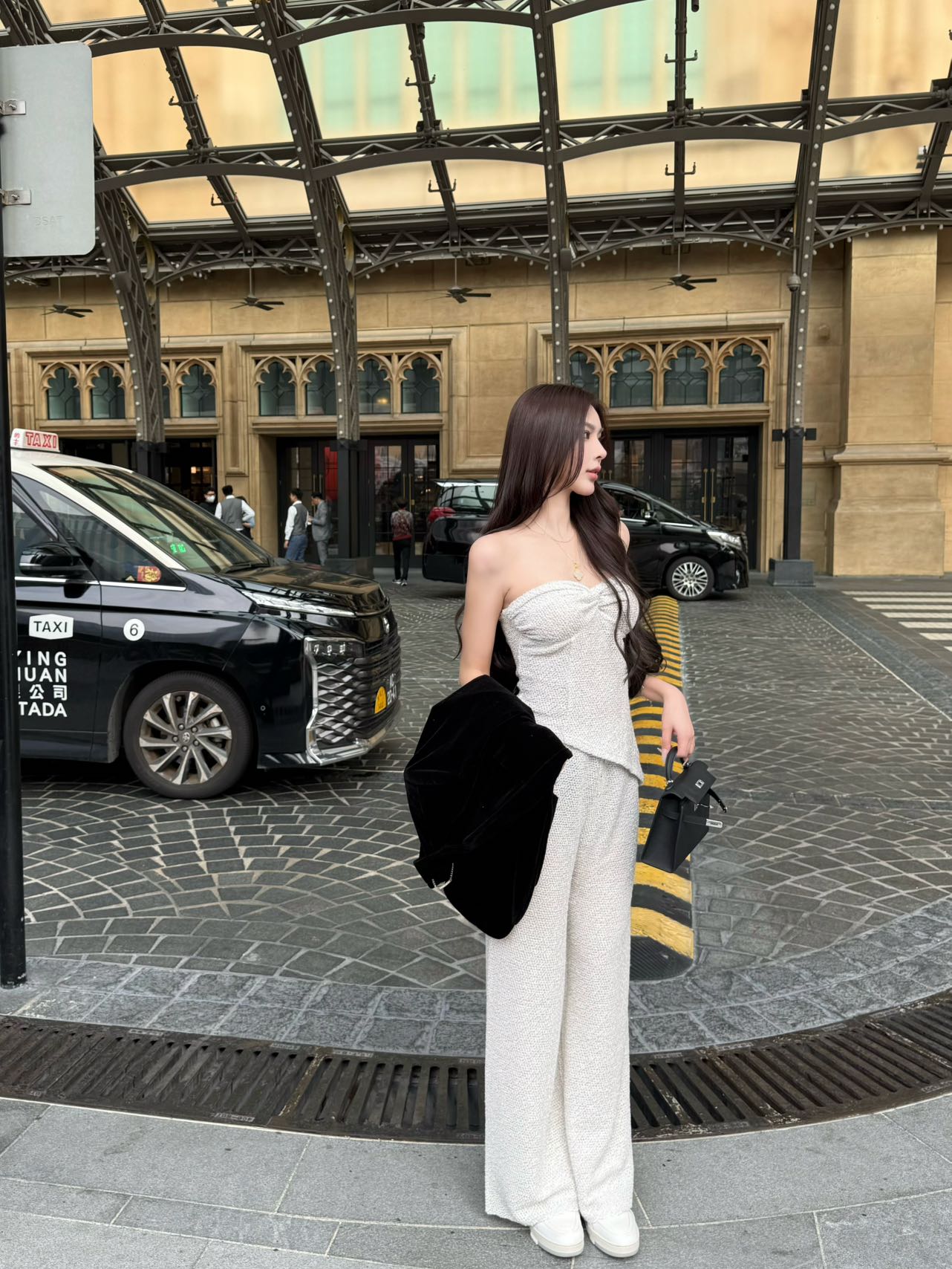 硕硕Closet原创小众设计|白色针织套装休闲阔腿裤女辣妹垂感百搭