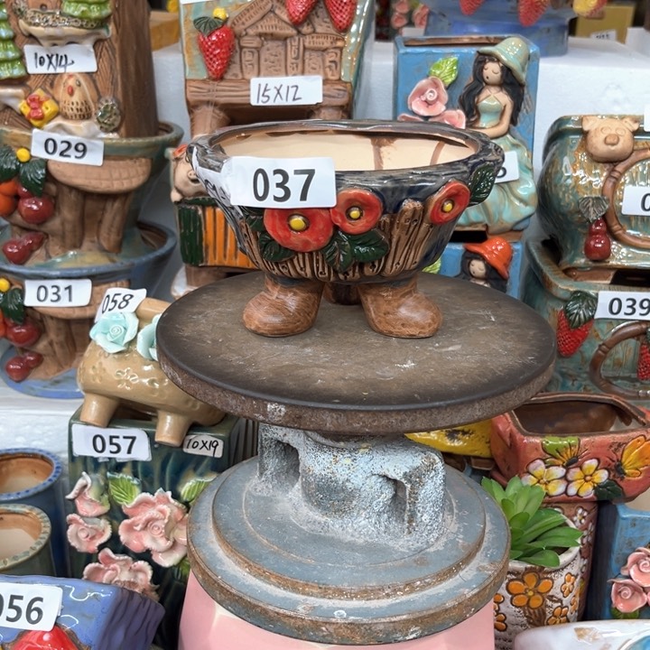 紫砂花盆粗陶材质多肉花盆